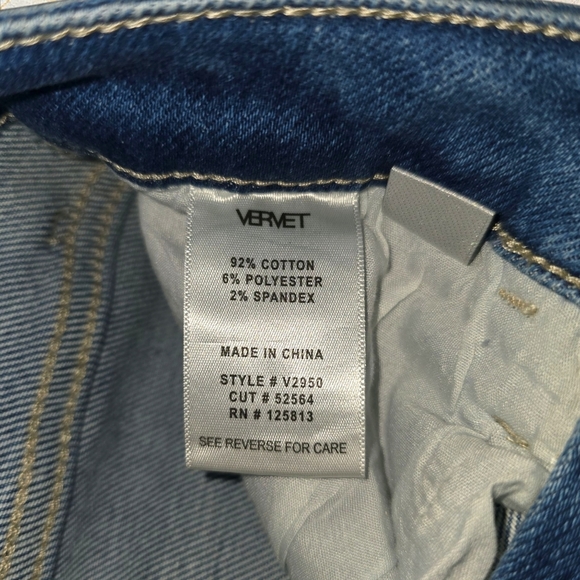 VERVET Haylie High Rise Contrast Hem Crop Skin Skinny Jeans sz 24 New with Tags - Picture 9 of 9